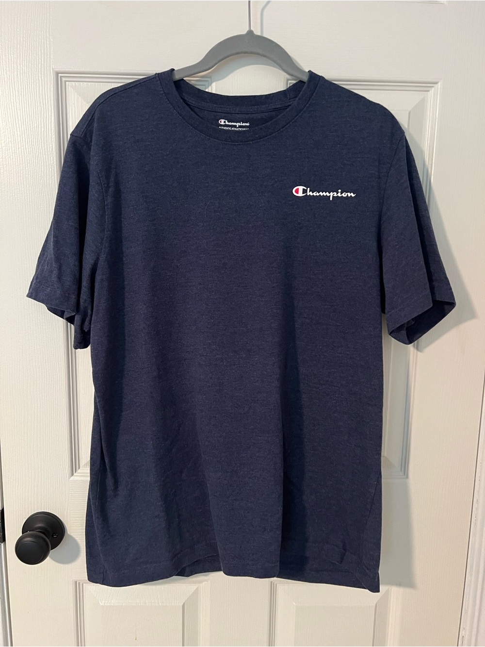 Champion Men’s Navy Blue Logo Short Sleeve Tee - Picture 1 of 7